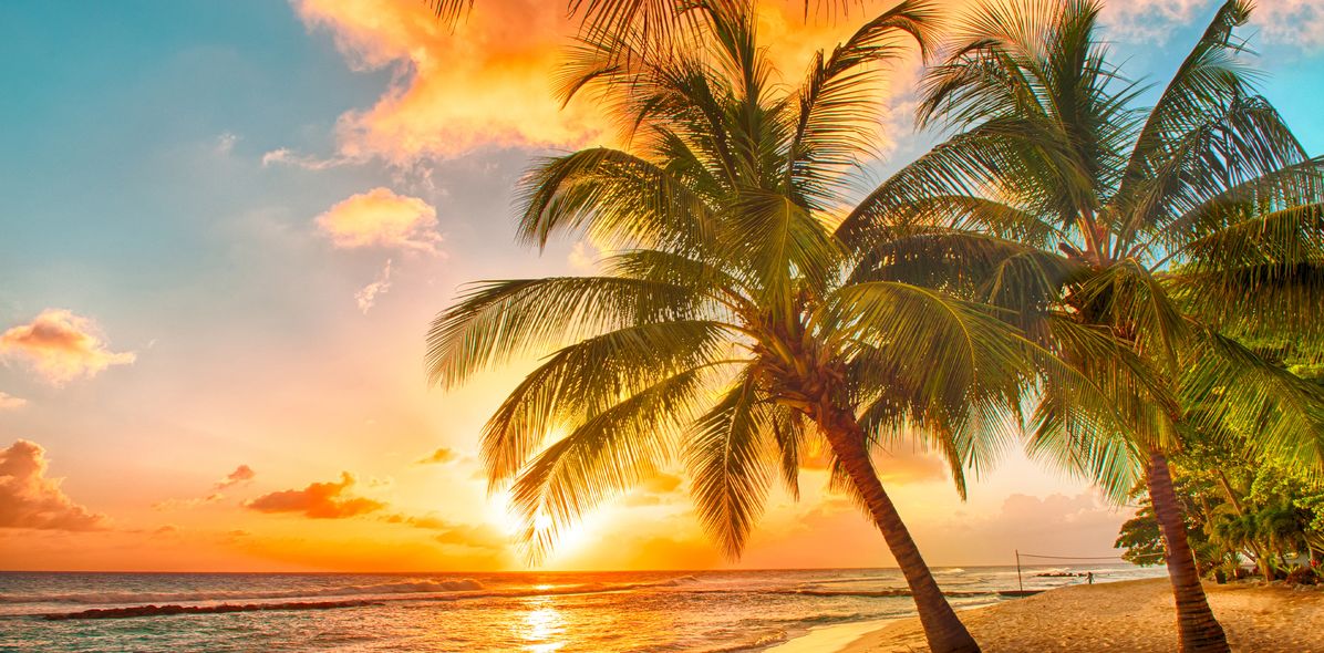 Sonnenuntergang am Karibik-Strand