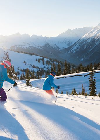 Skifahrer in einer Winterlandschaft