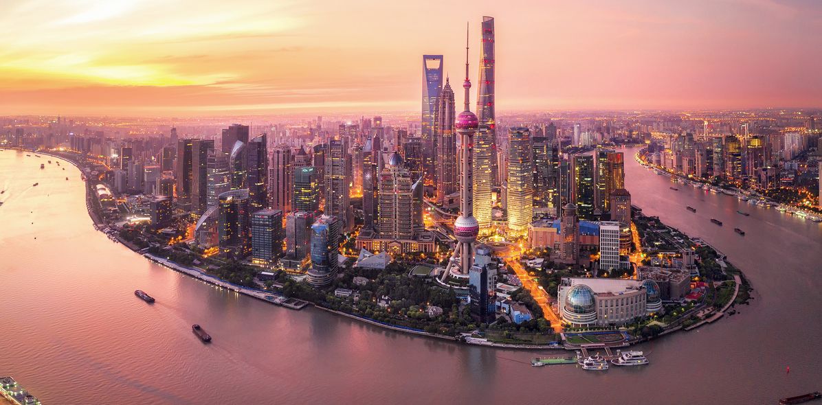 Luftaufnahme der Stadt Shanghai in China