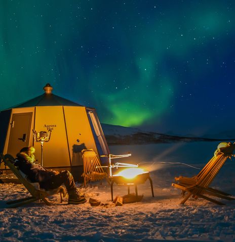 Camping mit Blick auf Polarlichter