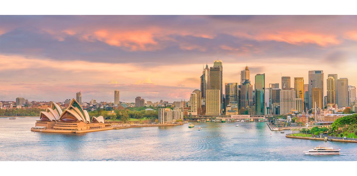 Blick auf Sydney bei Sonnenuntergang