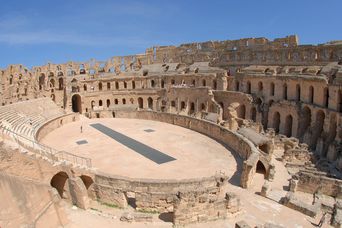 Ausblick von Oben auf das Amphitheater von El Djem