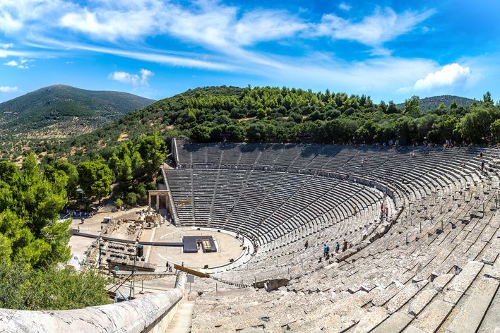 Blick auf die Ruine von Epidaurus