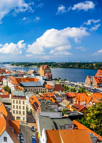 Blick auf die Dächer von Rostock
