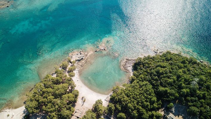 Luftaufnahme von Bucht Kemer in der Türkei