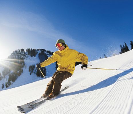 Skifahrer in einer Winterlandschaft
