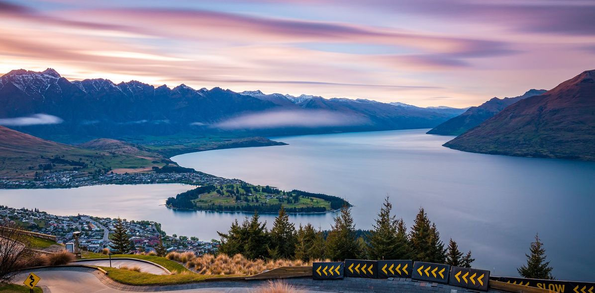 Luftbild von Queenstown in Neuseeland