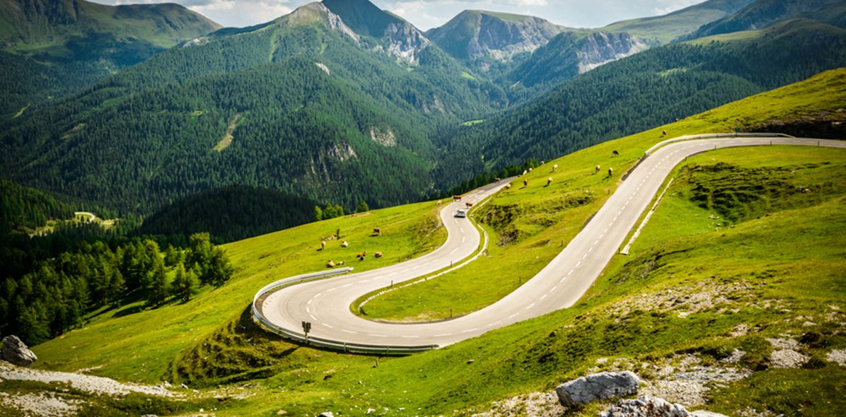 Hochalpenstraße vorm Großglockner in Österreich