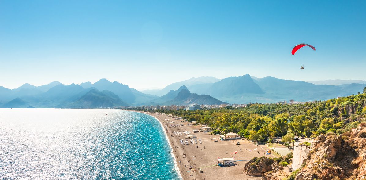 Blick auf Strand in Antalya