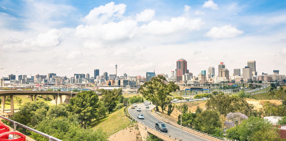 Blick auf Johannesburg in Südafrika