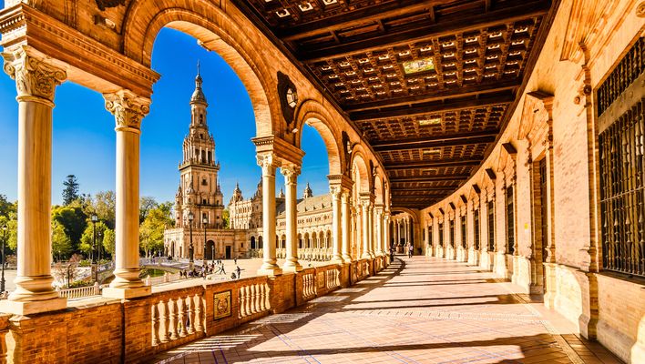 Plaza de Espania in Sevilla in Spanien