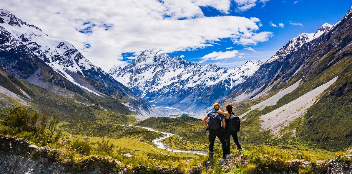 Gletscher im Mount Cook Nationalpark in Neuseeland