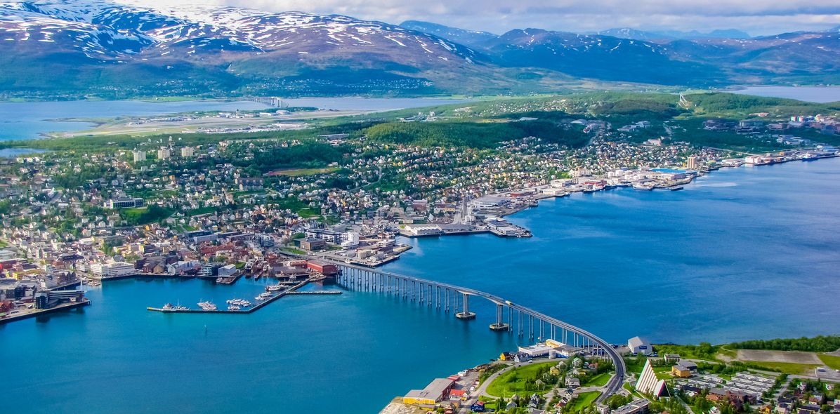 Luftaufnahme von Tromso in Norwegen