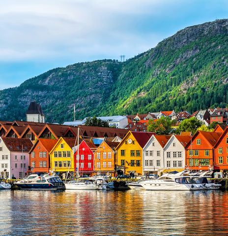 Bunte Häuser in Bergen