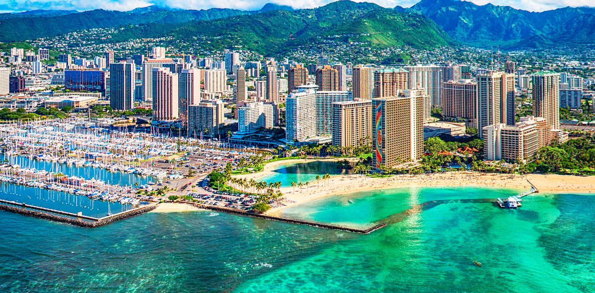 Blick auf Honululu in Hawaii