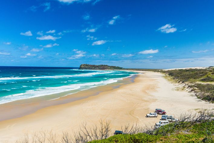 Strandaufnahme von Fraser Island in Australien