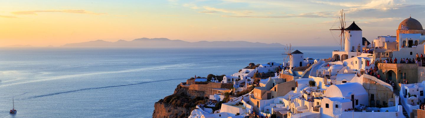 Blick auf Santorin in Griechenland