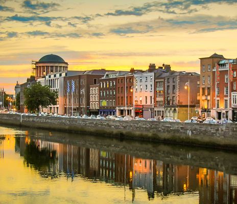 Ausblick auf Häuser in Dublin