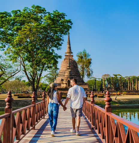 Paar vorm Tempel in Sukhothai, Thailand