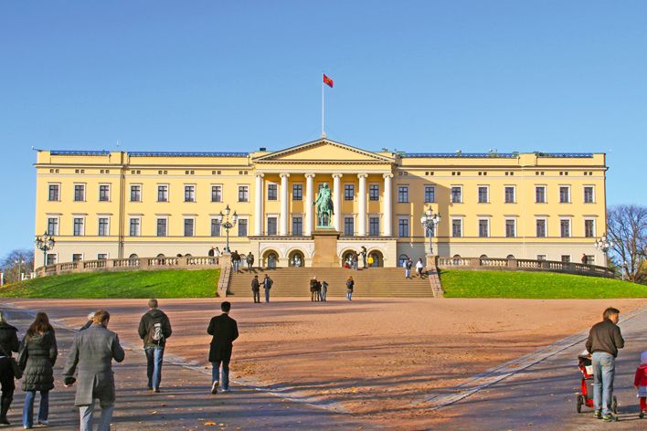 Blick auf das Königsschloss in Oslo. Norwegen