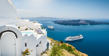Schiffe in Santorini
