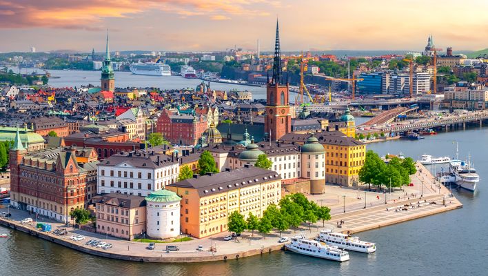 Blick auf die schwedische Stadt Stockholm
