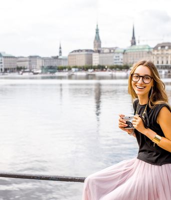 Frau fotografiert in Hamburg