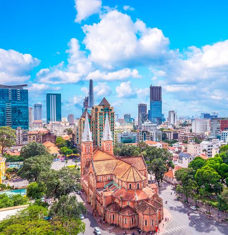 Blick auf Ho-Chi-Minh-Stadt in Vietnam