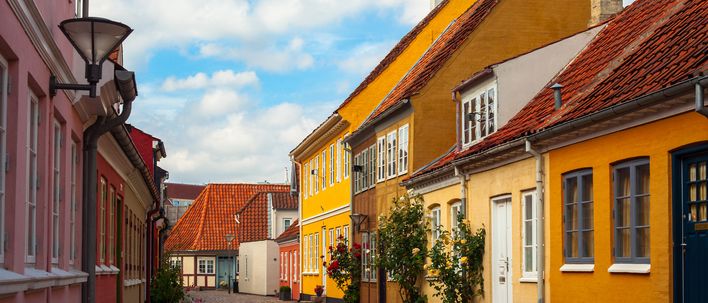 Historische Fachwerkhäuser in Ribe, Dänemark