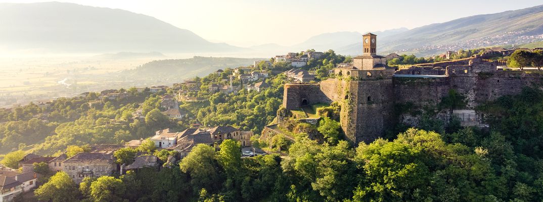 Ausblick auf Gjirokastra, Albanien