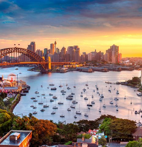 Blick auf Hafen von Sydney