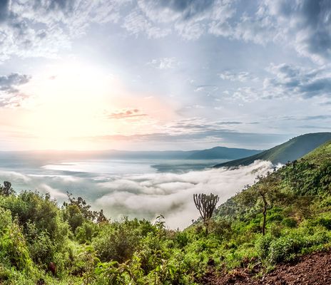 Ngorongoro Krater Sonnenschein Wolken