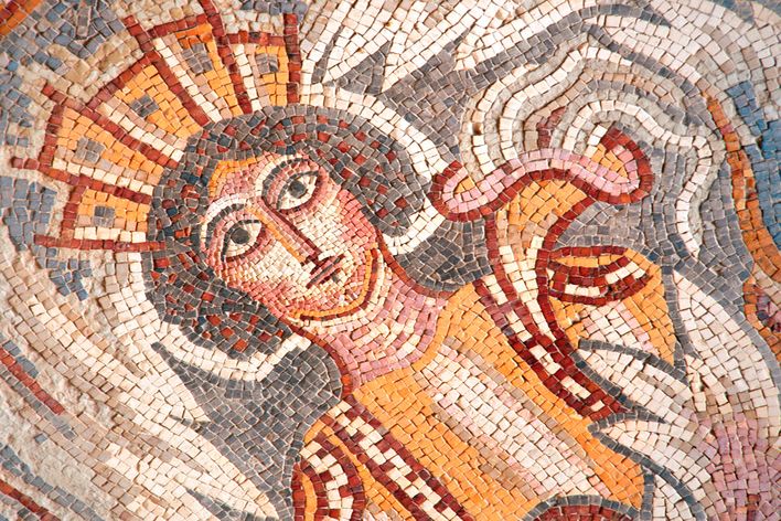 Mosaik in Madaba in Jordanien