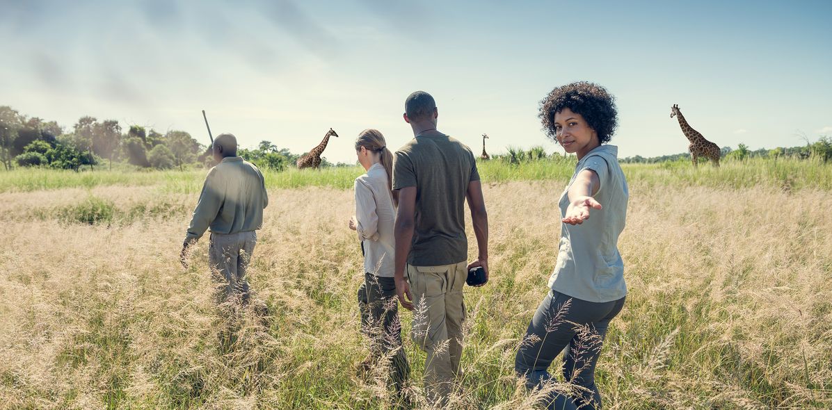 Gruppe auf einer Safari in Südafrika