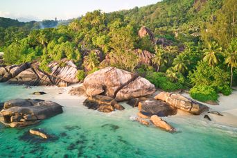 Ein Strandabschnitt auf den Seychellen