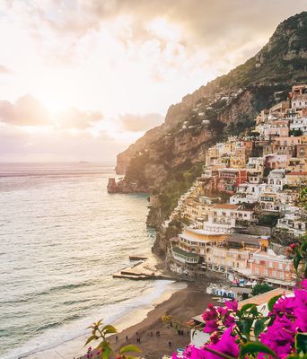 Blick auf Positano in Italien
