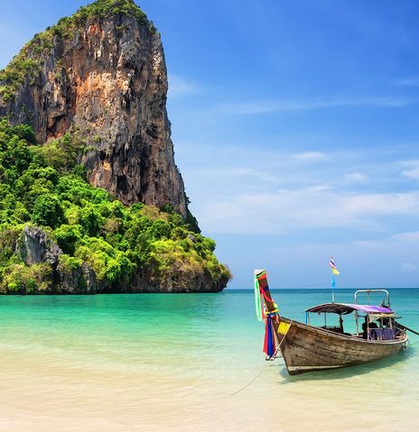 Boot am Strand von Phuket