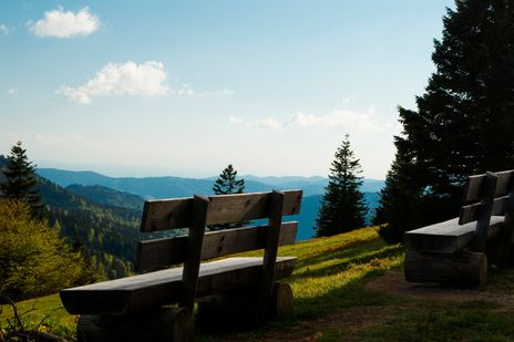 Aussicht vom Schwarzwald mit Bänken