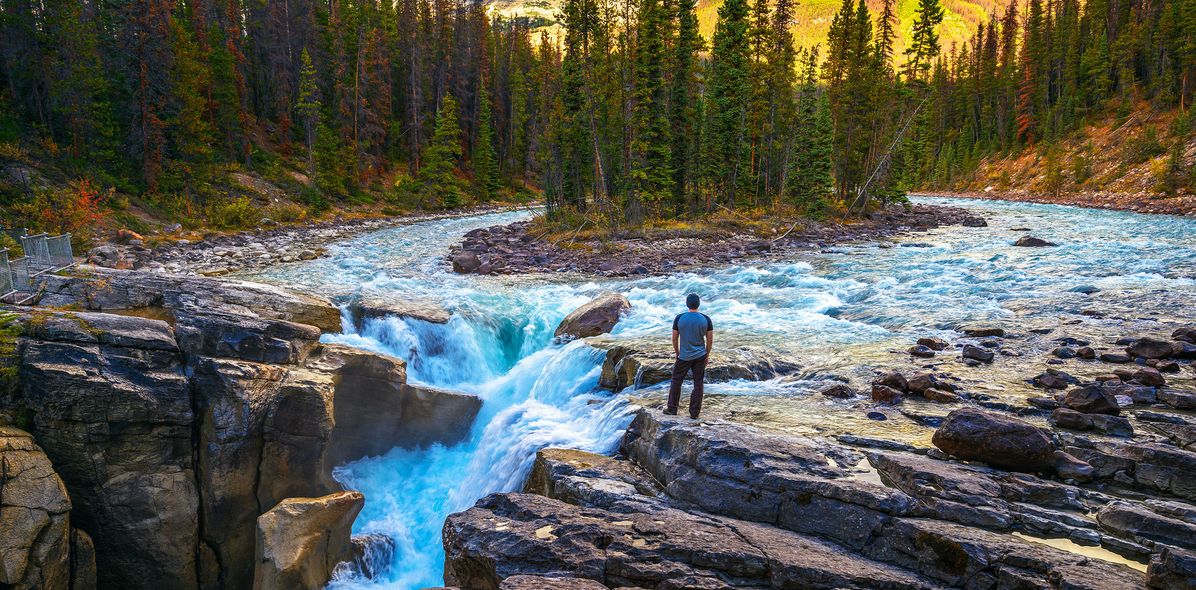 Mann im Jasper Nationalpark