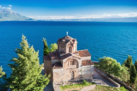 Kirche des heiligen Johanns direkt am Ohridsee