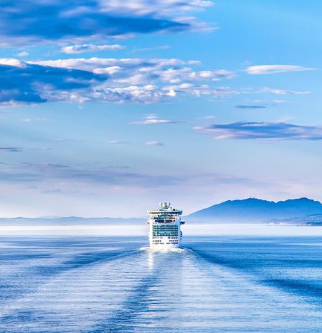 Kreuzfahrtschiff auf hoher See