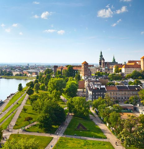 Blick auf die Stadt Krakau