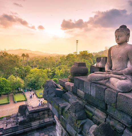 Blick auf Yogyakarta Statue