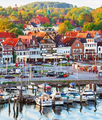 Blick auf die Stadt Travemünde