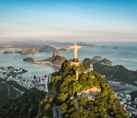 Blick auf Rio de Janeiro und Christus Statue