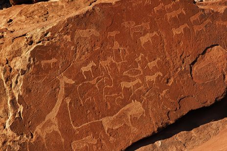 Twyfelfontein Gemaelde auf dem Stein