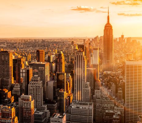 New York City bei Sonnenuntergang