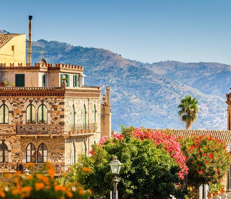 Stadt Taormina auf Sizilien