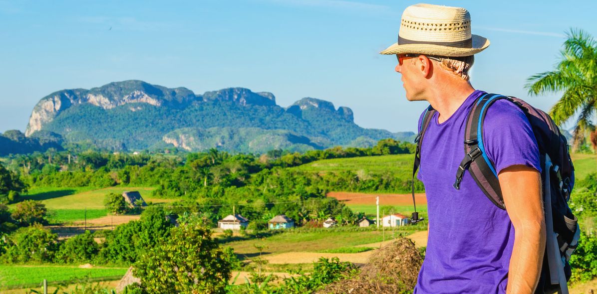 Mann im Vinales Tal
