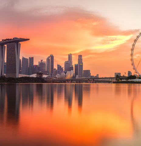 Blick auf die Stadt Singapur